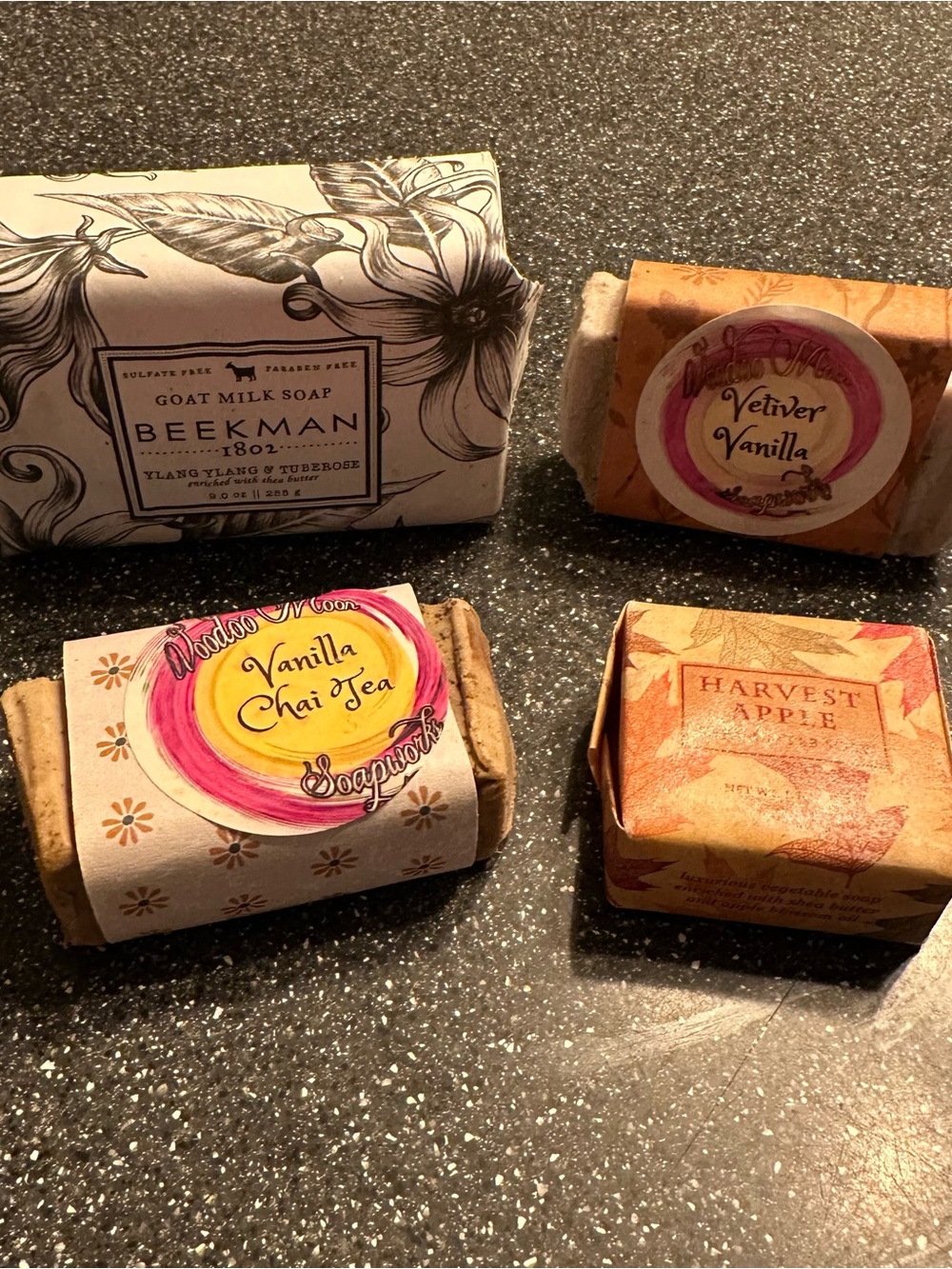 Custom Artisan Soap Lot (4 Bars) - Beekman 1802, Voodoo Moon, Greenwich Bay